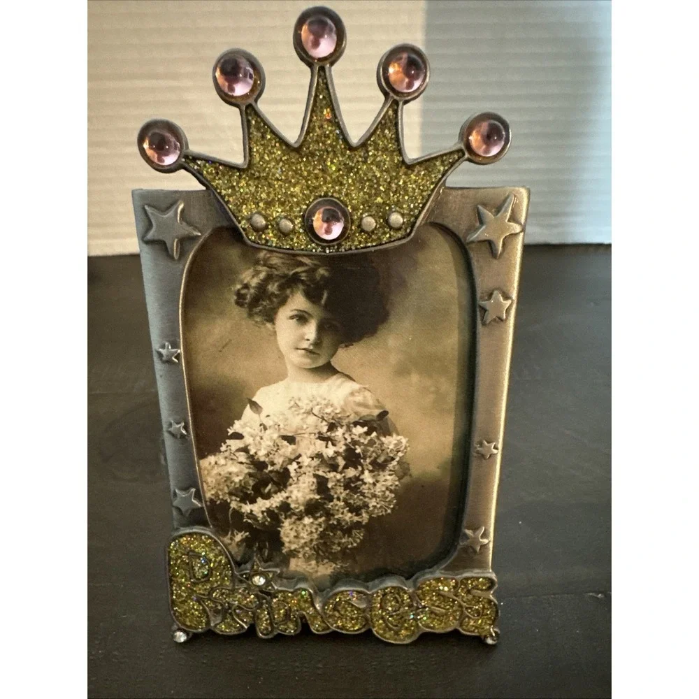 Vintage Ornate Mini Pewter Frame Easel Style 3.25